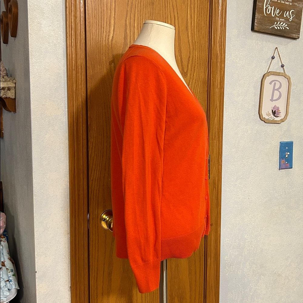Old Navy Reddish Orange Cardigan - Women’s Size Medium - Picture 2 of 7